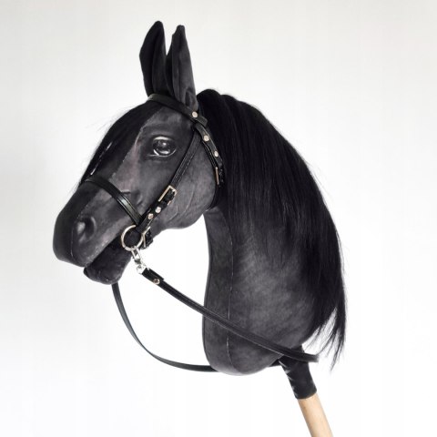 Realistyczny hobby horse, konik na patyku, czarny / kary A4 Realistyczny hobby horse, konik na patyku, czarny / kary A4