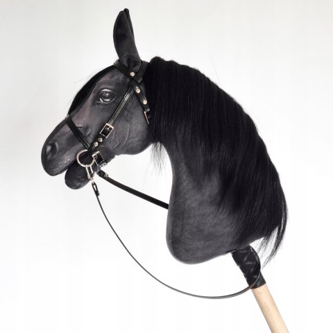 Realistyczny hobby horse, konik na patyku, czarny / kary A4 Realistyczny hobby horse, konik na patyku, czarny / kary A4