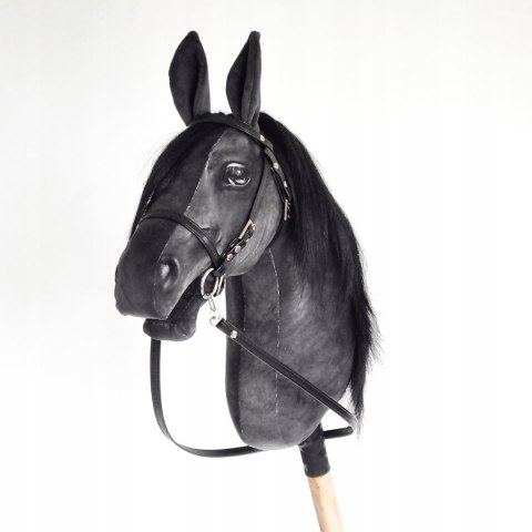 Realistyczny hobby horse, konik na patyku, czarny / kary A4 Realistyczny hobby horse, konik na patyku, czarny / kary A4