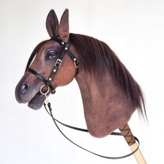Realistyczny hobby horse, konik na patyku, koń brązowy, gniady A4