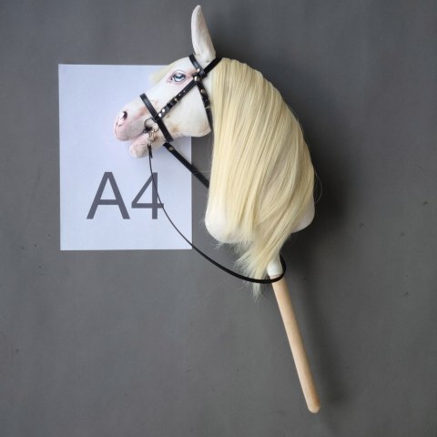 Realistyczny hobby horse, konik na patyku, koń ecru, Cremello A4 Realistyczny hobby horse, konik na patyku, koń ecru, Cremello A4