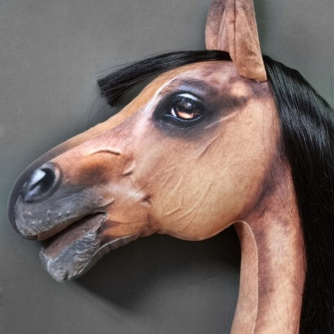 Realistyczny hobby horse, konik na patyku, koń kasztan z czarną grzywą A4 Realistyczny hobby horse, konik na patyku, koń kasztan z czarną grzywą A4