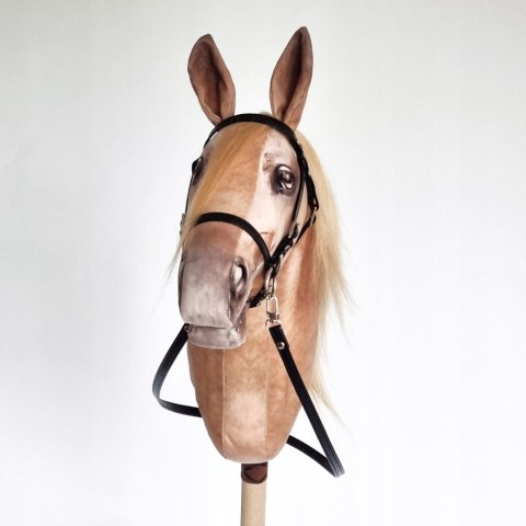 Realistyczny hobby horse, konik na patyku, koń palomino / izabelowaty A4
