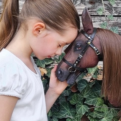 Realistyczny hobby horse, konik na patyku, koń palomino / izabelowaty A4