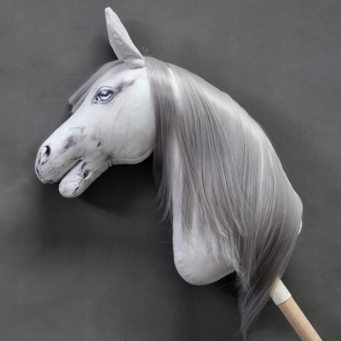 Realistyczny hobby horse, konik na patyku, koń szary, Siwek A4 Realistyczny hobby horse, konik na patyku, koń szary, Siwek A4